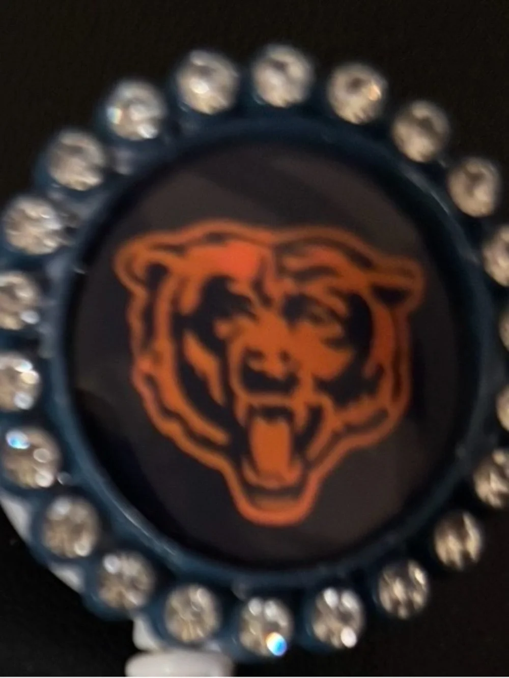 2 Crystal NFL Football Chicago Bears Nurse Badge Reels ID Holders Alligator Clip